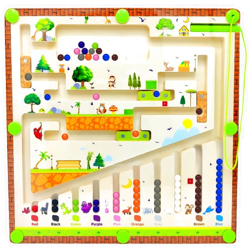 Momo's Den Magnetic Color and Number Maze Toy by Momo's Den - Montessori Toys for 3 Year Old - Montessori Magnetic Maze, Magnetic Toys for Toddlers and Kids Ages 3+, Educational Puzzle for Color and Animal