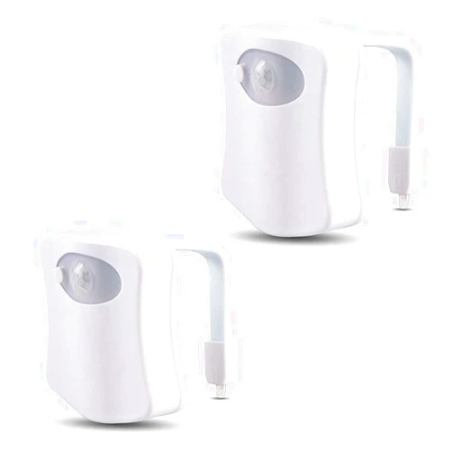BSASHF 2 Pack Color Changing Toliet Night Light Motion Sensor Led Toilet Motion Activated Led Light Washroom Light UV Slap Activated Butt Lamp Smart Light Commode Night Lamp(8 2)