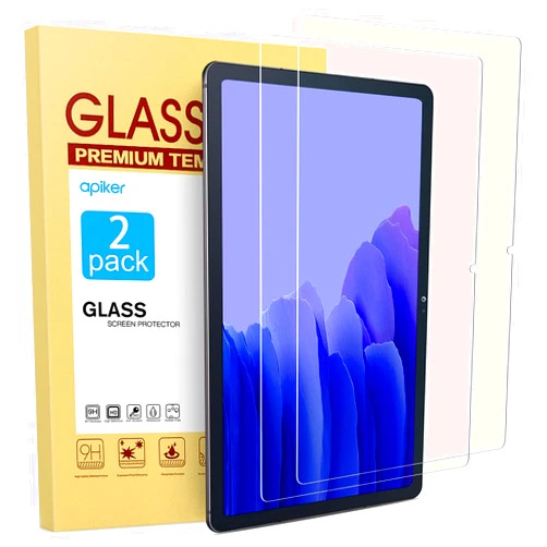 apiker [2-Pack] for Samsung Galaxy Tab A7 Screen Protector 10.4 Inch (SM-T500/T505/T507), Tempered Glass/Bubble Free/High Definition