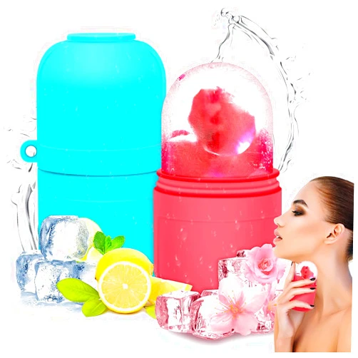 AURUZA 2PCS Ice Roller Mold For Face,Eyes & Neck,Enhance Your Natural Glow,Brighten Your Skin,Reduce Acne & Fine Lines,Shrink Pores,Lubricate Skin,Reusable Facial Treatment,Tightens & Tones Skin,De-Puff Eye