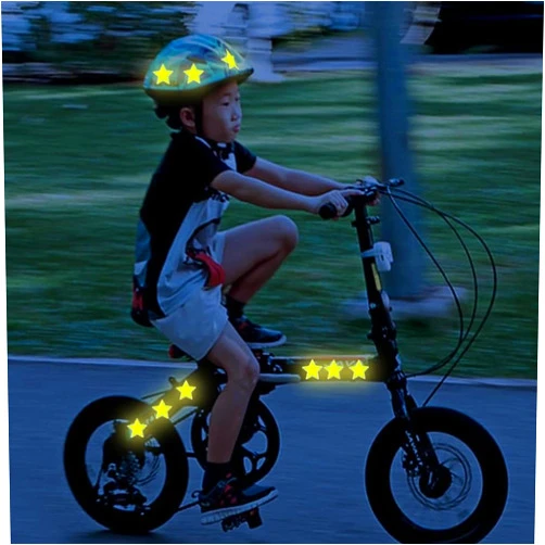 10pcs Five-Pointed Star Reflective Stickers Warning Car Motorcycle Electric Vehicle Bicycle Helmet Luminous Decorative High Visibility Reflective Stickers