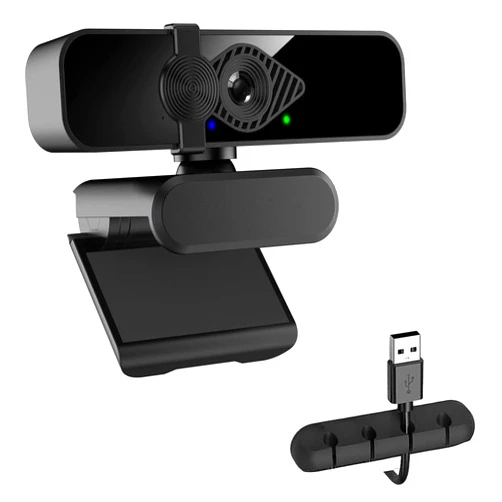 Dobuhont 2K Webcam for PC, 85° View USB Computer Camera, with Noise Canceling Microphone & Privacy Cover, HD Web Cameras for Desktop Laptop Monitor Mac Streaming, Video Calling Webcams, 1pc cable organizer