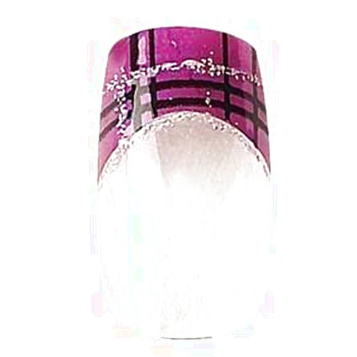 Cala Party Nails Pre-glued Nail Set 12 pcs Purple Plaid Short Length 88013