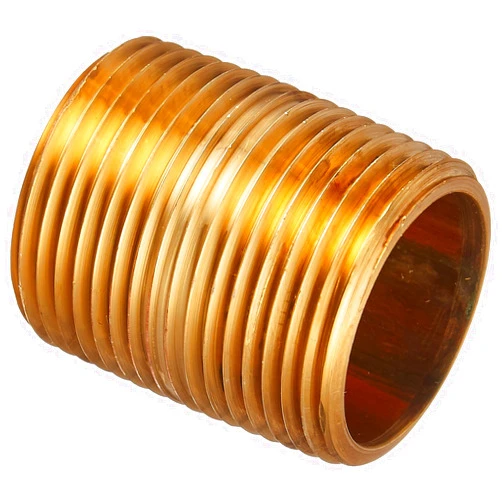 Merit Brass Red Brass Pipe Fitting, Close Nipple, Schedule 40 Seamless, 1