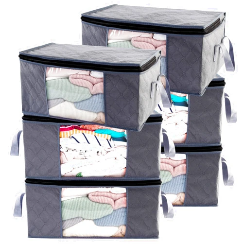 ABO Gear Storage Bins Storage Bags Closet Organizers Sweater Storage Clothes Storage Containers, 3pc Pack