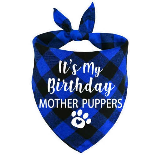STMK Dog Birthday Bandana, It' s My Birthday Mother Puppers Multi Sizes Dog Birthday Boy Bandana for Small Medium Large Dogs Cats Pets (Blue, Small)