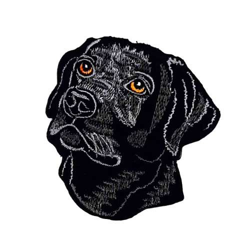 The Trucker501 Cartoon Patches Black Dog Labrador pet Dog Cartoon Kids Patch Craft Embroidered Patches for Bags Jacket Iron on Clothes Jeans Kids Appliques Badge