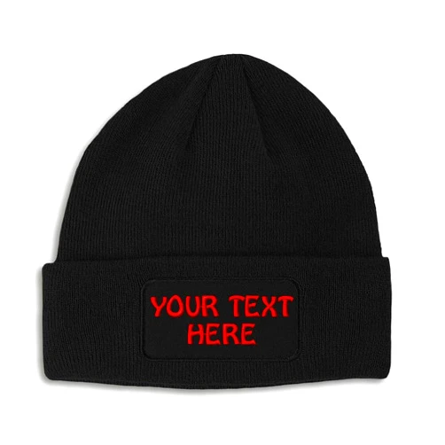 Speedy Pros Patch Beanie for Men & Women Custom Personalized Text Skull Cap Hats 1 Size