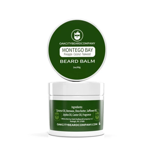 Oak City Beard Company - Montego Bay - 2 Ounce - Beard Balm - Pineapple - Coconut - Teakwood - Beard Conditioner