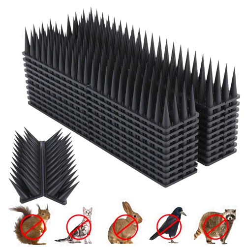 Quunoot Bird Spikes, 40 Pack Bird Deterrent for Outside, Pigeon Spikes for Raccoon Squirrel Cats Bird Deterrent Spikes for Fences and Roofs to Keep Birds Away