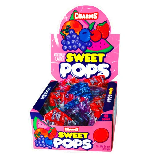 Tootsie Roll Charms Sweet Pops, in Assorted Fruit Flavors, 48-Count Box