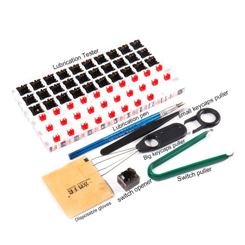 Gliging 30 Switch Tester Opener Acrylic Lube Station DIY Cover Removal Platform Keycaps Puller for Custom Cherry Mechanical Keyboard