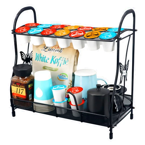 KIMIUP Large Capacity Coffee Pod Holder Cup Storage Organizer and Coffee Bar Accessories Save Space for Home Office Kitchen(at Least 50 Coffee Pods) (BLACK)