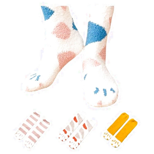 NEKSUN kawaii Plush Socks Women’s Fluffy Socks Warm Home Slipper Socks Winter Indoor Comfy Cozy Socks