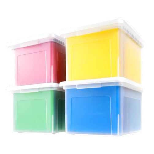 IRIS USA File Box, Plastic File Organizer with Lids for Letter/Legal File, Portable Document Box For Moving, Storage Bin with Durable and Secure Lid, Stackable Nestable BPA-Free, Clear 35 Qt. 4 Pack