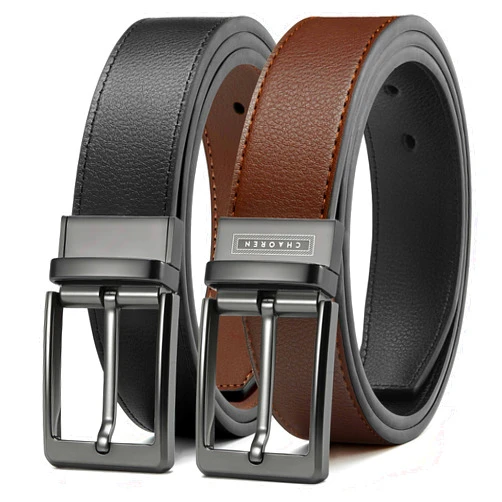 CHAOREN Leather Reversible Belt for men 1 3/8