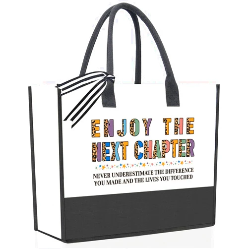WXUMTM Farewell Gifts for Coworkers Going Away Gifts for Friends Retirement Gifts for Women Coworker Leaving Gifts for Women Goodbye Gifts for Coworkers Enjoy the Next Chapter Tote Bag, Large