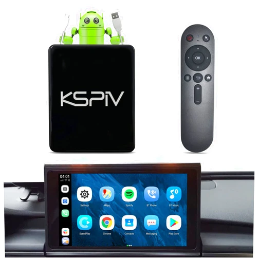 KSPIV Wireless CarPlay Ai Adapter for Factory Wired CarPlay Cars, KSPIV 4G+64GB+4G LTE Wireless CarPlay Dongle Convert Wired to Wireless CarPlay YouTube Netflix Just Plug Play (for Car Non-Touch Screen)