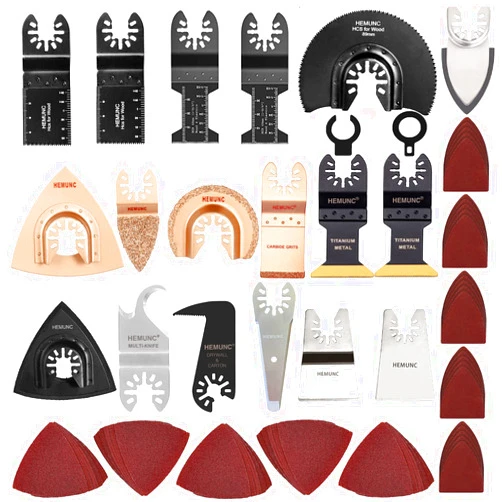 HEMUNC 118PC Oscillating Tool Blades, Oscillating Multitool Saw Blades Accessories Kit