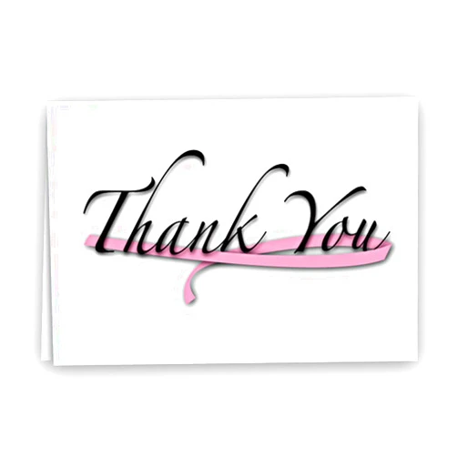 Fundraising For A Cause 12 Pink Ribbon Thank You Note Cards - Breast Cancer Awareness Note Cards