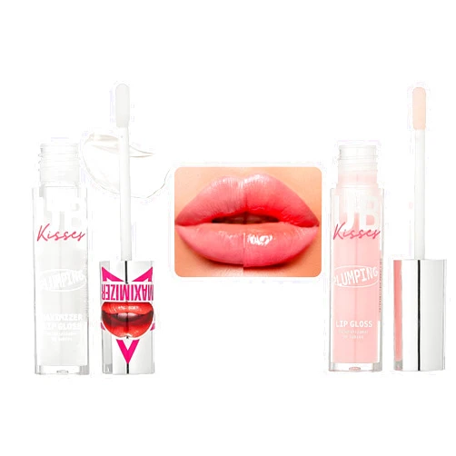 Ruby Kisses Pluming Lip Gloss Maximizer (Clear) and Pink Hydrating, Voluminous, Best before lip gloss or lipstick