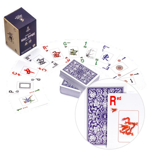 Yellow Mountain Imports American Mah Jongg (Mahjong) Playing Cards, Indigo - 178 Card Set