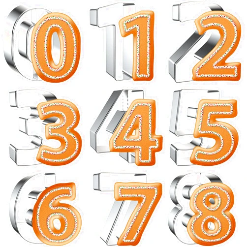 Xzhloym Number Cookie Cutter Set 3 Inch - 9 Pcs Xzhloym Cookie Cutters Shapes - Stainless Steel