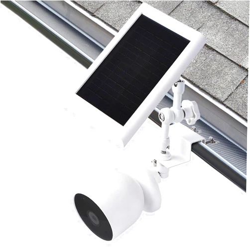 Wochel 2-in-1 Gutter Mount for Google Nest Cam Outdoor (Battery) Camera and Solar Panel, 360° Adjustable Mounting Bracket for Solar Panel, Perfect View Angle and Easy to Install
