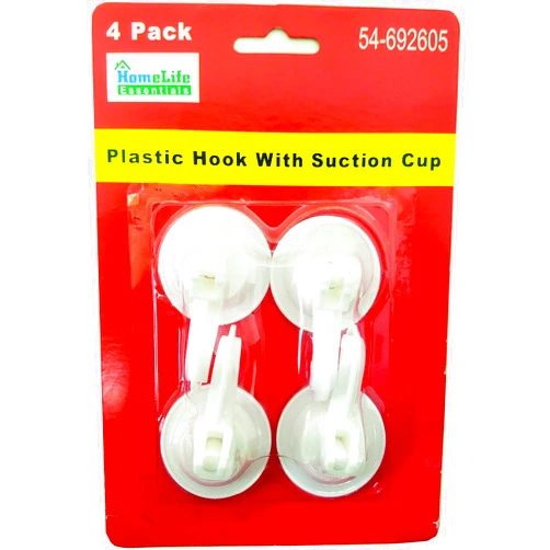 HomeLife Essentials Home Life Essentials 4pc Plastic Suction Cup Hook