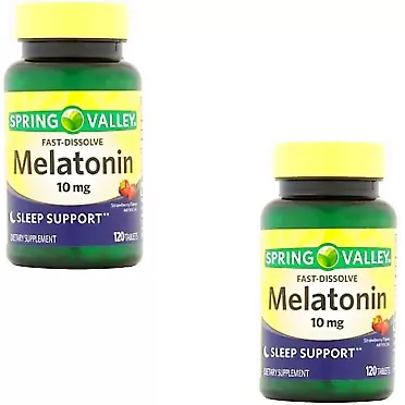 Spring Valley Fast-Dissolve Melatonin, 10 Mg, 120 Tablets by Spring Valley (2 Pack)