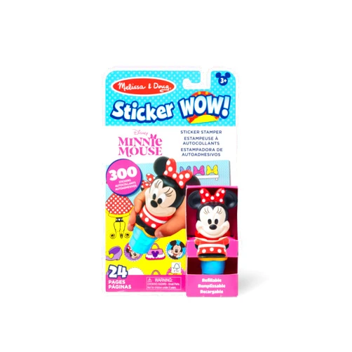 Melissa & Doug Sticker Wow!™ 24-Page Activity Pad and Sticker Stamper, 300 Stickers, Arts and Crafts Fidget Toy Collectible Character – Disney Minnie Mouse