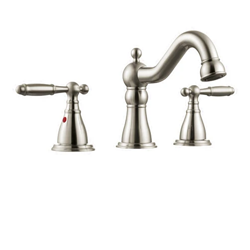 RKF Bathroom Faucets for Sink 3 Hole Brushed Nickel 8 inch Widespread Bathroom Sink Faucet with Drain Double Lever Handle Vanity Faucet Basin Mixer Tap WF013-BN