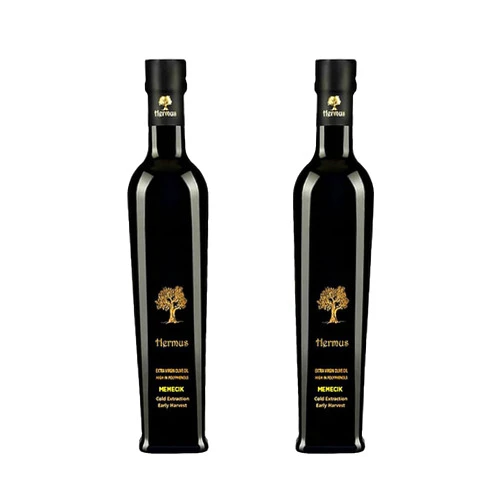 Hermus - Memecik Organic Cold Pressed Extra Virgin Olive Oil, Polyphenol Rich, Early Harvested by Hand | EVOO from Turkey | Gold Medal Awarded | Glass Bottle (16.9 fl oz, 500ml)