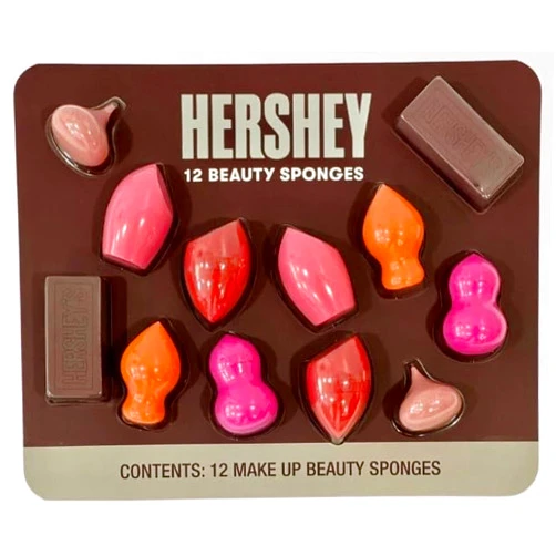 HERSHEY'S Beauty Blender Makeup Sponges 12-Pack - Twizzler, Reese's, Bubble Yum, Jolly Rancher, Kisses and Chocolate Bar Shapes The Ultimate Gift for Teens or Your Wife