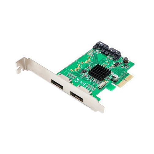 IO Crest SI-PEX40058 2 Port SATA III 2 Port eSATA III PCIe 2.0 x2 HyperDuo Controller Card Green