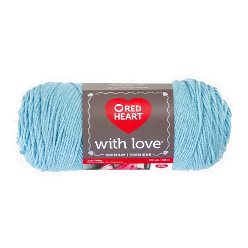 Red Heart E400.1502 with Love Yarn, 1 Pack, Solid-Iced Aqua