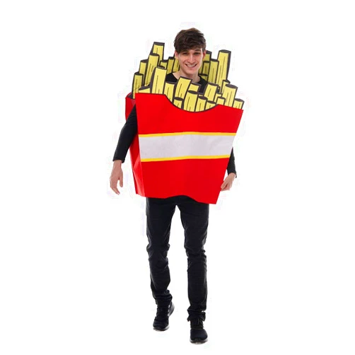 FantastCostumes Adult's French Fries Costume Halloween Couple Popular Food Funny, Multicolored
