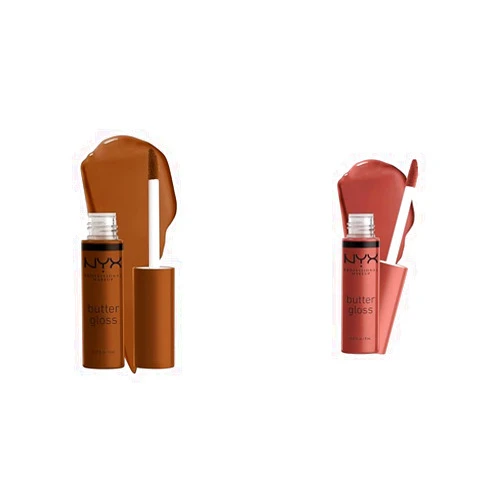 NYX PROFESSIONAL MAKEUP Butter Gloss Brown Sugar Caramelt & Praline Nude Non-Sticky Lip Glosses