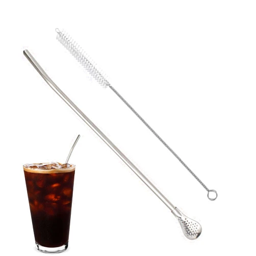 Chrox Stainless Steel Drinking Spoon Straws - Versatile Stirrer Filtered Spoon Straw | Metal Straw Spoons | Multifunctional Bombilla Drinking Straws | Reusable Straw Spoon For Beverage, Coffee And Soup