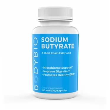 BodyBio Gut Health Supplement 100 Caps - Butyrate + Sodium | The Ultimate Postbiotic | No Bloating | No Gas | Great Poops | Supports Healthy Digestion | Leaky Gut Repair | No Additives by BodyBio