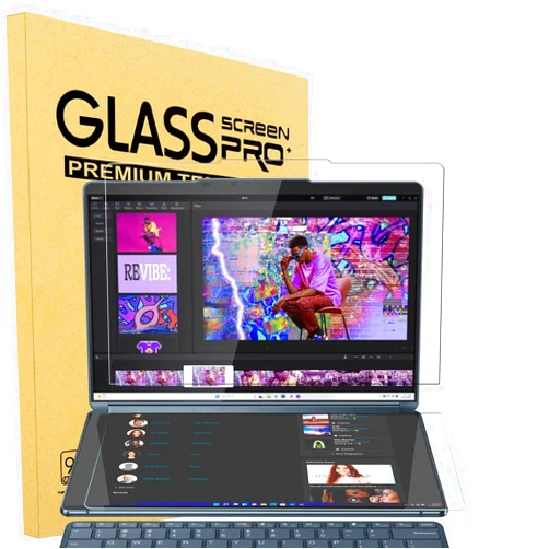i-Tensodo 2 Pack 14 inch Tempered Glass Screen Protector for 2025 Lenovo Yoga Book 9i (14IAH10) Laptop Touch Display, 2.5D, HD Clear, 9H, Anti-Scratch