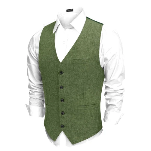 COOFANDY Men Casual Suit Vest Slim Fit Formal Vest Business Wedding Waistcoat