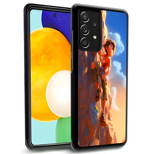 DeweiDirect Phone Case for Samsung Galaxy A3 A30 A31 A32 A33 A34 A40 A42 A5 A50 A51 A52 A53 A54 4G/5G with Rock Climber-BU134 Black Slim Rubber Frame