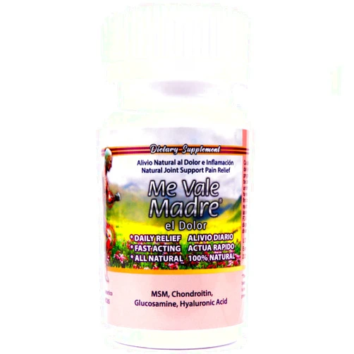 Me Vale Madre 60 Caps Me Vale Madre el Dolor Natural Joint & Muscle Wellness Supplement w/Hyaluronic Acid (Acido Hialuronico) Glucosamine Cloruro de Magnesio MSM Chondroitin Colageno AJO Rey Dolor Inflamacion – 30 Tablets