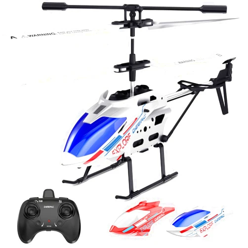 DEERC Remote Control Helicopter, 3.5 CH Altitude Hold RC Helicopters w/Gyro for Beginner, 2 Shells LED Light One Key Take Off/Landing, 2.4GHz Aircraft Indoor Flying Toy for Kids Boys Girls