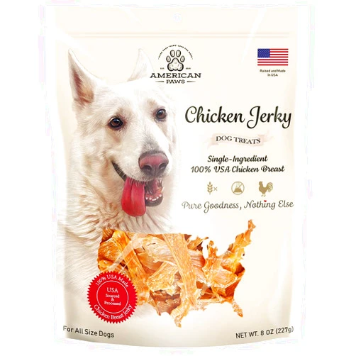 American Paws Chicken Jerky Dog Treats Made in USA All Natural (8 oz)
