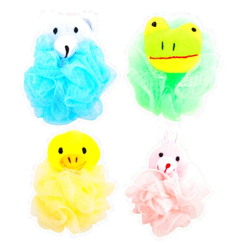 RAMFIYN 4 Pack Fun Bubble Bath Kid Adult Loofahs, Cute Animal Loofah Bath Sponge, Shower Puffs Body Scrubber, Cute Animal Sponges