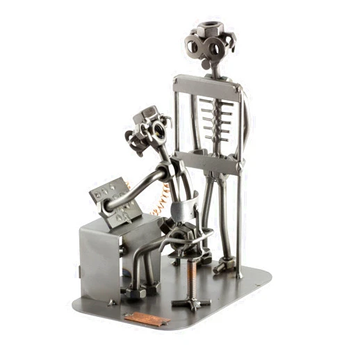 Steelman24 Radiologist Sculpture Nuts and Bolts Handmade Ornaments Made in Germany Metal Figurine