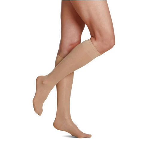 SIGVARIS Women's Sheer Fashion Closed Toe Calf Height - 15-20mmHg Weight Compression Hose - Lightweight & Breathable in Soft Stretch Fabric for Comfortable Everyday Wear