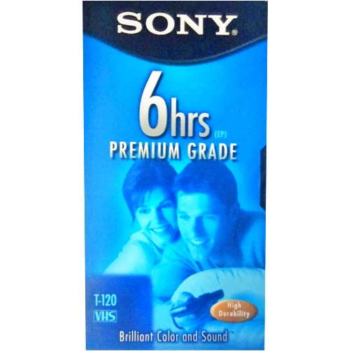 Sony Premium Grade VHS Tapes T-120, 6 Pack